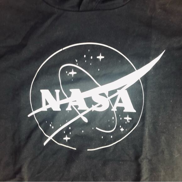 H&M NASA Graphic Hooded Long Sleeves Black Hoodie Girl’s Size 16-18 - Picture 3 of 8